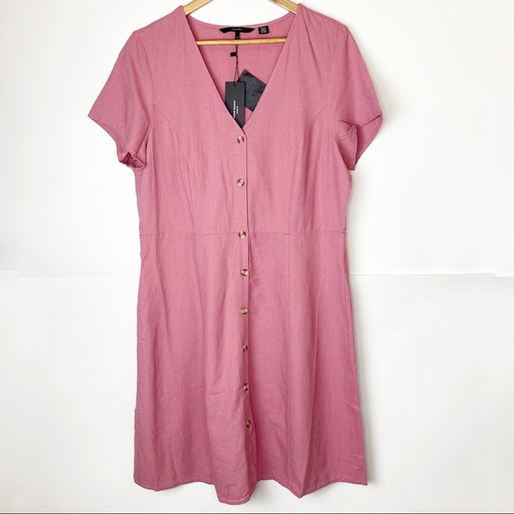 NWT Vero Moda Anna Milo Button Front Dress - Picture 3 of 13